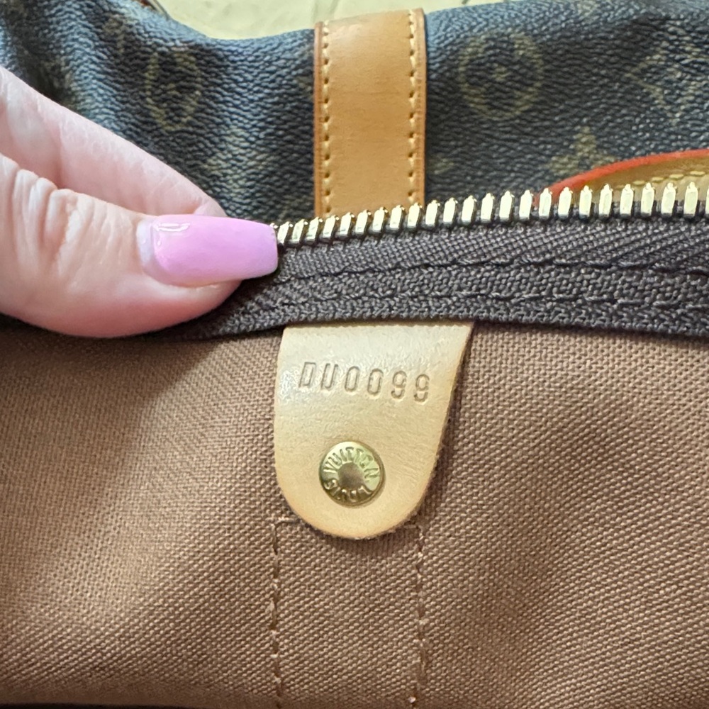 Louis Vuitton Brown Monogram Canvas 55 Duffel with Tan Leather Trim - Picture 13 of 16